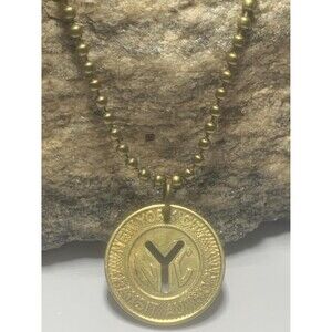 Vintage Circulated NYC New York City 1970 Subway Token Pendant. Wear History!